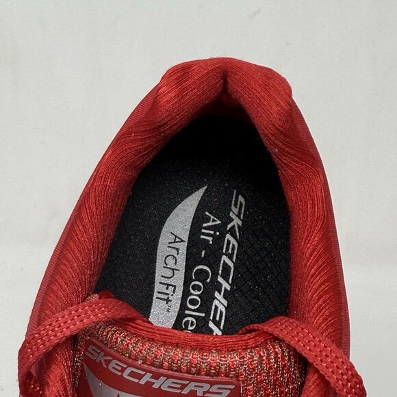 Skechers Arch Fit Vivid Memory Sneakers Womens 9.5 Red Mesh Walking Shoes - Picture 11 of 16